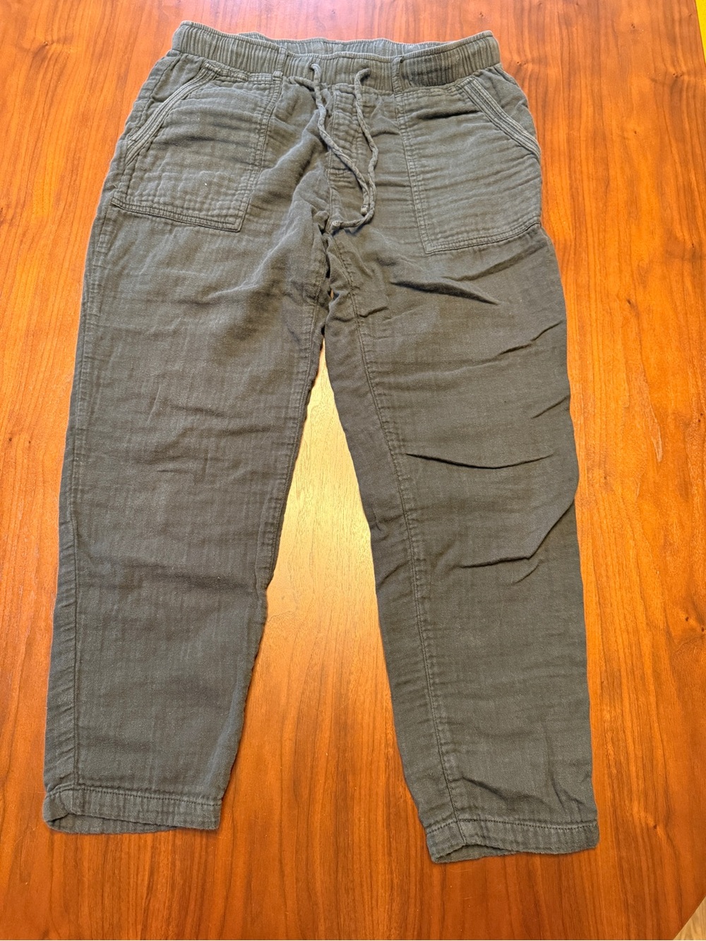 Women’s Casual Drawstring Linen-Blend Pants - Charcoal